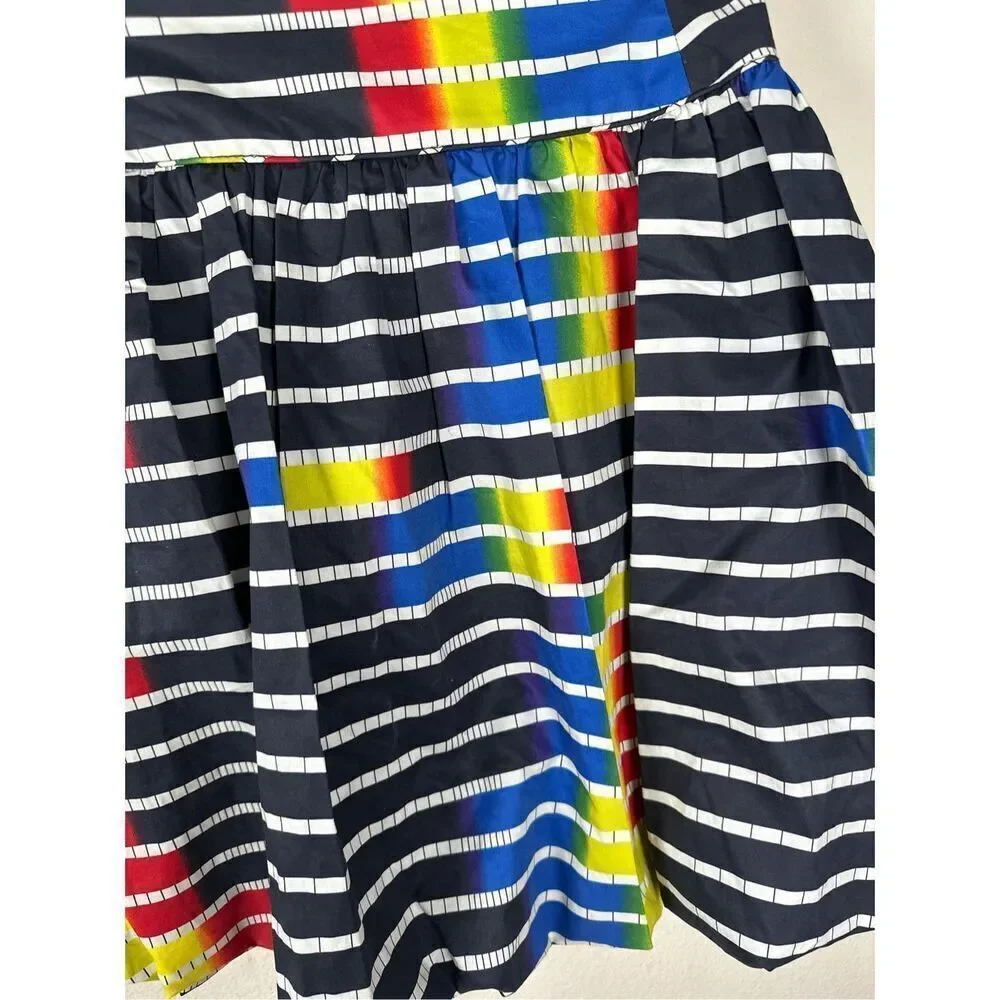 Kate Spade Saturday striped bubble skirt multi color funky fun bright sz 8